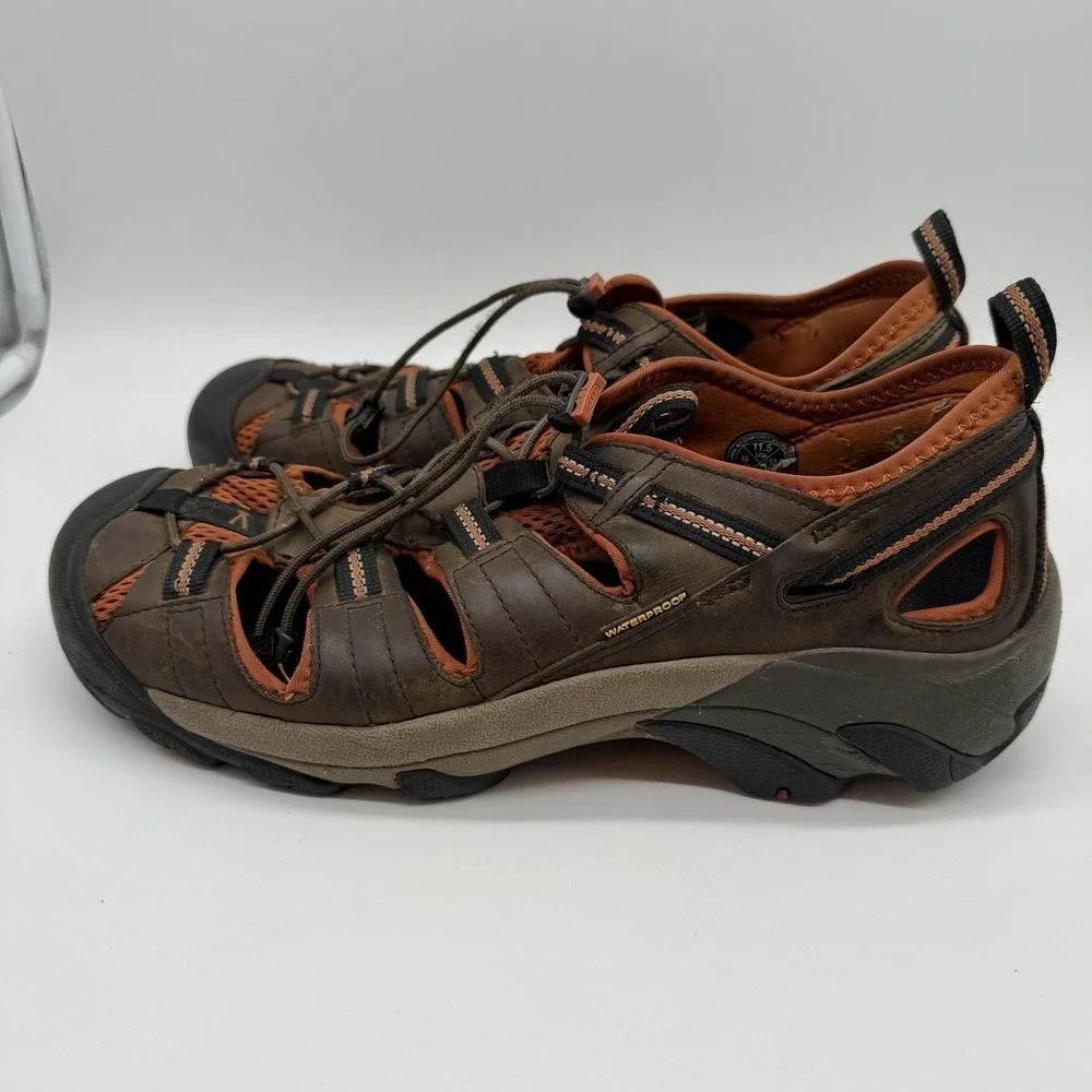 Keen Sandals Men's 11.5 Brown Leather Arroyo II Waterproof‎ Hiking Trail Outdoor